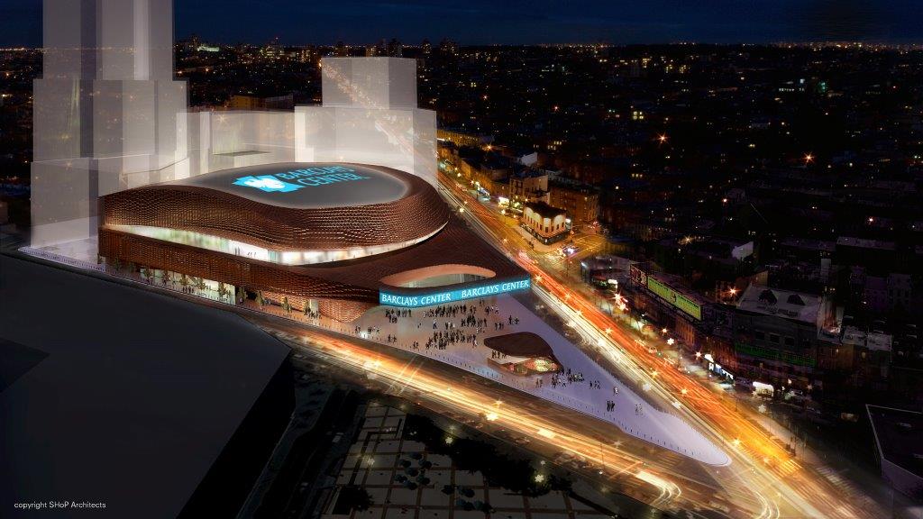 Exterior of Barclays Center Sports and C, Stock Video